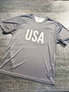 Mitre USA Soccer Training Jersey Grey Diamond Pattern Performance Shirt